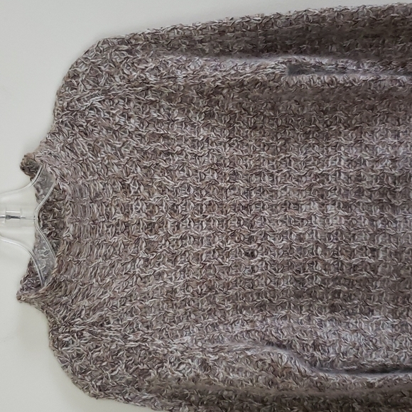 Mossimo loose knit mock neck sweater, angora wool blend, taupe gray, women large - Picture 2 of 6